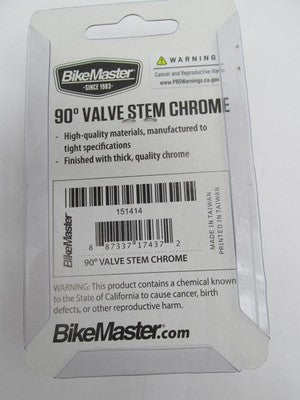 Bikemaster Motorcycle ATV UTV 90 Degree Tire Valve Stem Chrome 151414