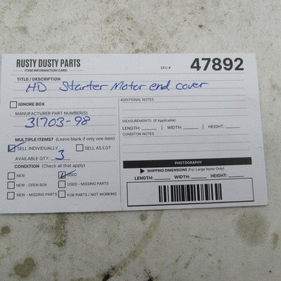 Harley Davidson OEM Black Starter Motor End Cover Big Twin DYNA Softai