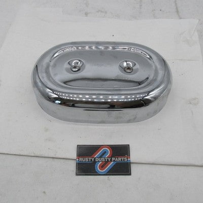 Vintage Harley Davidson OEM Chrome Oval Air Cleaner Cover w/ Back Plat