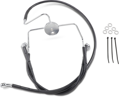Drag Specialties Extended Stainless Steel Front Brake Line Kit 1741-25