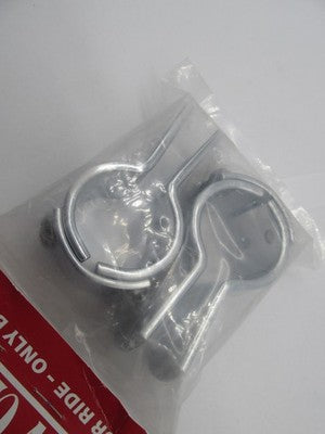 Pair of Show Chrome Round 3 Piece 1-1/4" 1.25" Clamps 3/8" Mount Hole