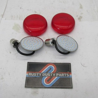 Pair of Letric Lighting Harley 1157 Bullet Red LED Turn Signal Inserts
