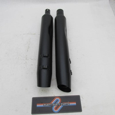 Set of Harley OEM Stock 17-24 Touring Black Mufflers 64901314 64901315