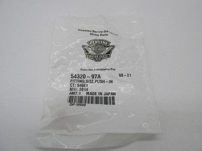 Harley-Davidson Genuine NOS 5/32" Push-In Air Line Fitting 54320-97A