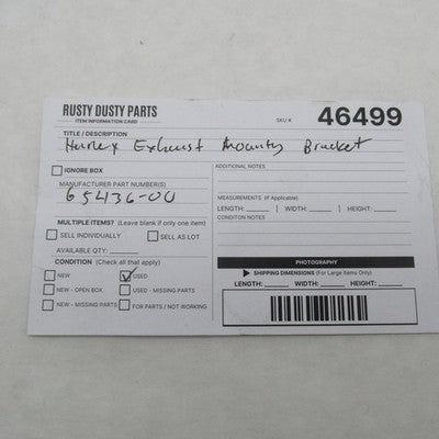 Harley Davidson OEM 00-06 Softail Exhaust Muffler Support Bracket Blac