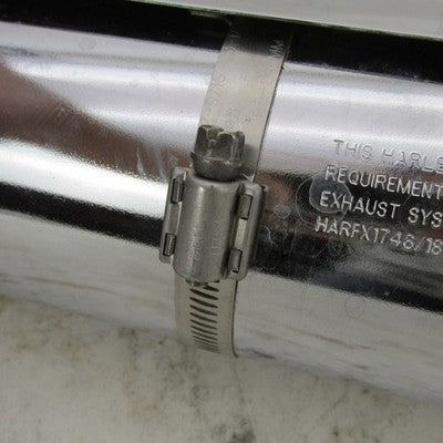 Pair of Harley OEM Stock Softail Street Bob Chrome Mufflers w/ Shields
