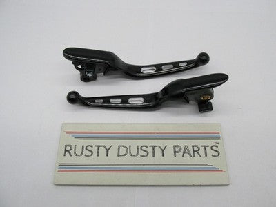 Harley Davidson Genuine NOS Softail Hand Control Levers Edge Cut Black