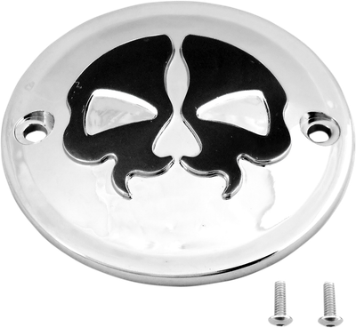 Drag Specialties Split Skull Derby Covers Chrome 0940-1614