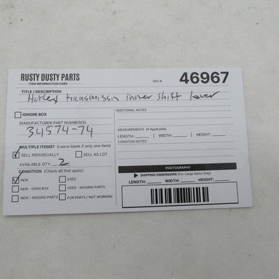 Harley Davidson OEM NOS 74-79 FX 4-Spd Shovelhead Inner Shifter Shaft