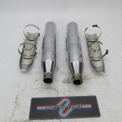 Pair of Harley Davidson OEM Stock SlipOn Mufflers w/ Heat Shields 09-1
