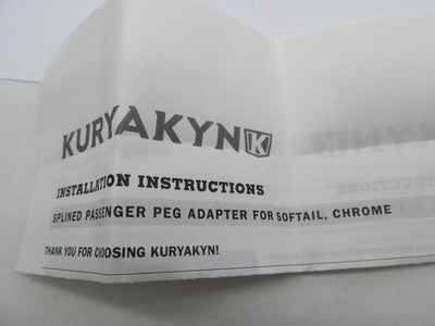 Kuryakyn NOS Harley Softail Chrome Splined Passenger Footpeg Adapters