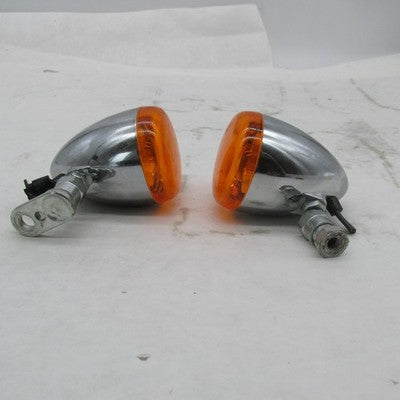 Pair of Harley Davidson OEM Chrome Amber Bullet Turn Signals 68972-00