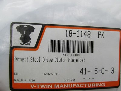 V-Twin Barnett NOS Harley Steel Drive Clutch Plate Set 18-1148 | 401-3