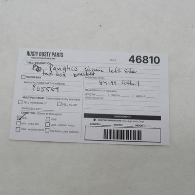 Paughco OEM NOS Chrome Left Side Tool Box Bracket 1984-1999 Softail 90