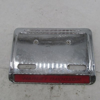 Harley Davidson OEM License Plate Frame Script Backplate w/ Reflector