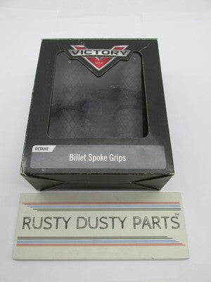 Victory Genuine NOS OEM Billet Spoke Handlebar Grips Black 2881875-468