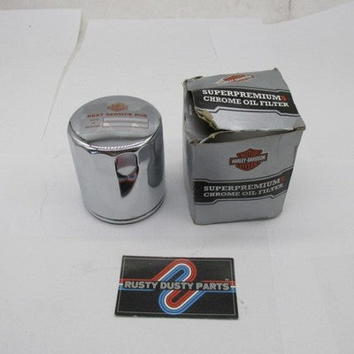 Harley-Davidson OEM NIB SuperPremium5 Spin-On Oil Filter, Chrome 63798