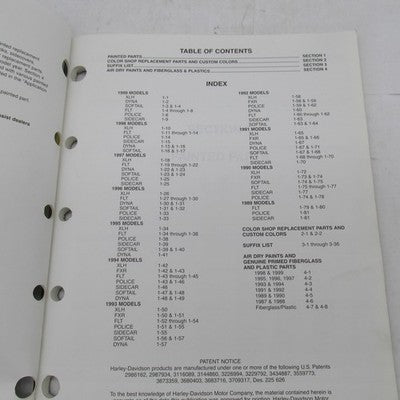 Harley Davidson Official Factory 1989-1999 Painted Catalog Manual Book