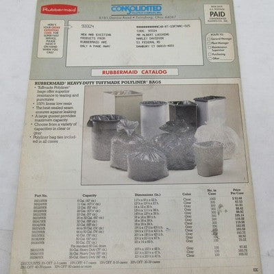 Rubbermaid Consolidated Plastics 1995 Catalog