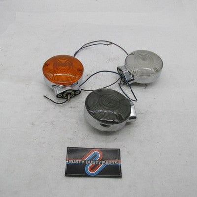Mixed Lot of 3 Harley OEM Amber/Smoke/Clear Front Flat Turn Signals 68