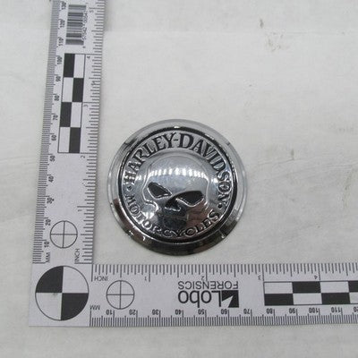 Harley OEM Chrome Skull Willie G Fuel Cap Medallion Cover Stick-on 996