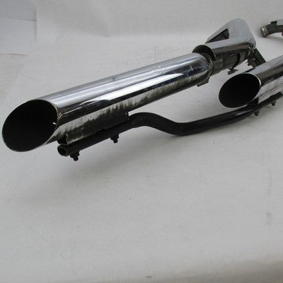 Harley Stock Softail or Dyna Chrome Exhaust System & Python Slash-Cut