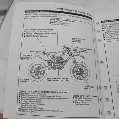 Yamaha YZ400FK1 1997 Technical Orientation Guide