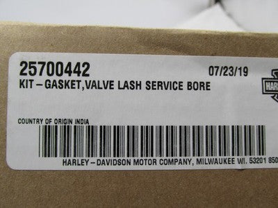 Harley NOS Genuine OEM Street Gasket Kit, Valve Lash Service Bore 2570