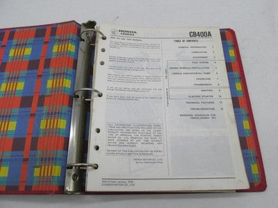 Honda Official Factory 1979-1981 CB400A Shop Service Manual Binder