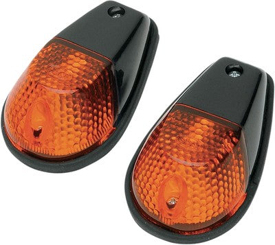 K & S Flush Mount Marker Lights Black/Amber Lens - Single Filament 25-