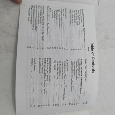 Harley Davidson 2001 Premium Sound System Owner's Manual 99464-01
