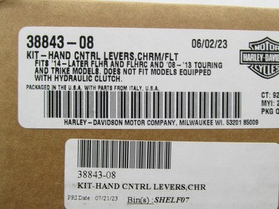 Harley-Davidson Genuine OEM NOS Hand Control Lever Kit, Chrome 38843-0