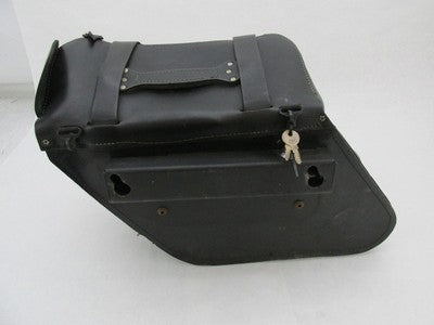 The Leatherworks Black Right Side Harley Davidson Saddlebag wihtout Ke