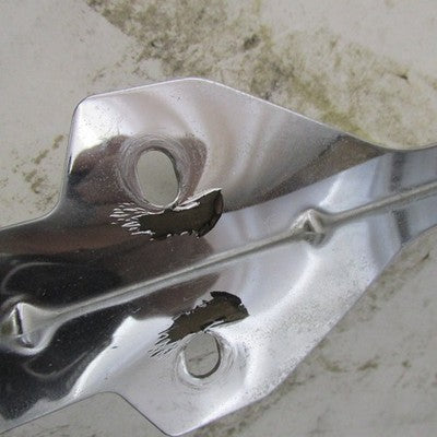 Pair Harley OEM Chrome Fork Mounted Wind Deflectors Lwr Fairings Touri