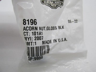 Harley-Davidson Genuine OEM NOS Gloss Black Acorn Nut 8196