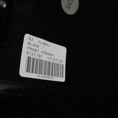 Harley Genuine Vivid Black Front Fender w/ Chrome/ Silver Tip FLHRCI 5