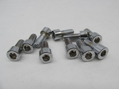 Lot of 10 Harley-Davidson Genuine NOS Allen Head Chrome Plated Screws