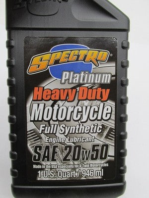Spectro Platinum Heavy Duty Motorcycle Synthetic Engine Oil SAE 20W50