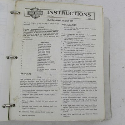Harley Davidson Genuine Late 1980-90s Accessory Installation Instructi