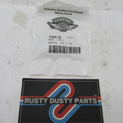 Lot of 2 Harley-Davidson OEM NOS 1.75W 12V Clear Bulbs 75048-96