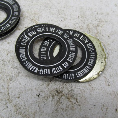 Lot of 7 Harley Davidson OEM Brake Master Cylinder Warning Decal Discs