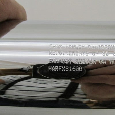 Pair Harley OEM Chrome Front + Rear Slip On Mufflers Softail 80607-07