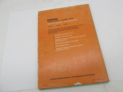 Clymer Honda 1978 Hawk 400cc Twins Service Repair Manual Book