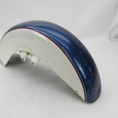 Harley OEM 00-13 Touring Road King Front Fender White w/ Blue Pinstrip