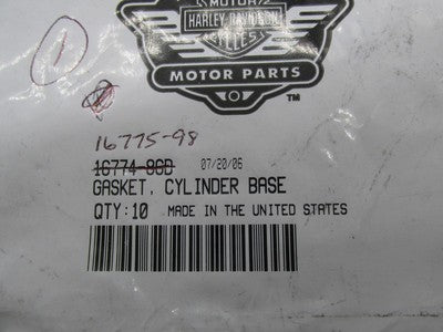 Lot of 5 Harley-Davidson Genuine NOS Cylinder Head Gaskets 16775-98