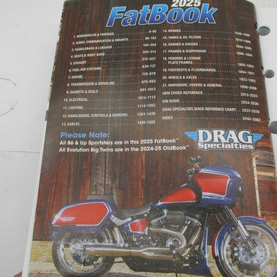 Drag Specialties Fat Book 2025 Parts Catalog Official Manual 9901-3509
