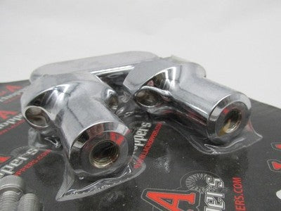 LA Choppers Harley 3" Chrome Handlebar Risers w/ Solid Top 0602-0614 L