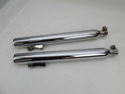 Harley Davidson Pair Chrome Exhaust Aftermarket Mufflers