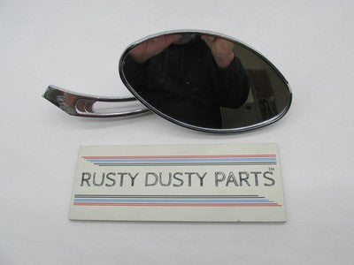Arlen Ness Chrome Left Side Oval Grooved Side Mirror