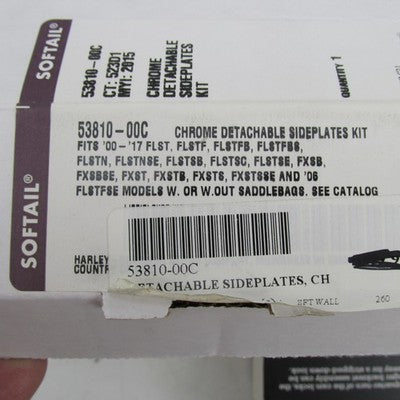 Harley Davidson Genuine NOS NIB Detachable Side Plates Chrome 53810-00